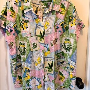 Jane and Delancey Lemon Patchwork Short-Sleeve Shirt - Green/Pink/Blue/Yellow